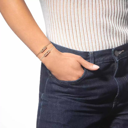 [⭐Reverie Jewels]Messika Care(s) pink cord pavé bracelet