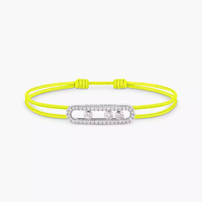 [⭐Reverie Jewels]Messika Care(s) pink cord pavé bracelet