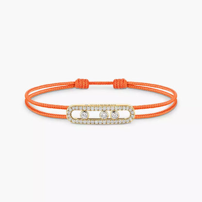 [⭐Reverie Jewels]Messika Care(s) pink cord pavé bracelet