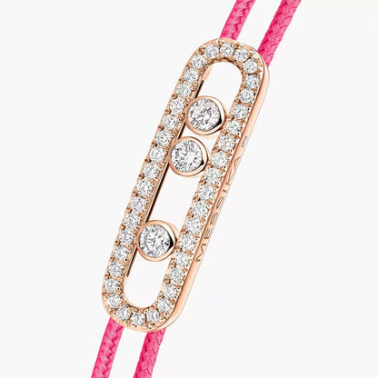 [⭐Reverie Jewels]Messika Care(s) pink cord pavé bracelet