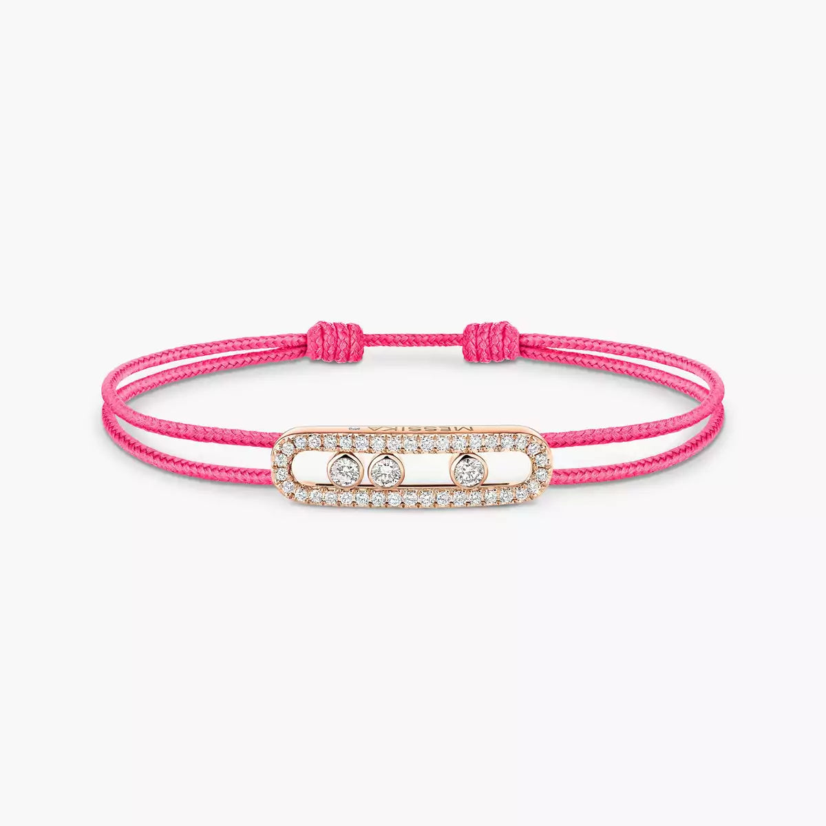 [⭐Reverie Jewels]Messika Care(s) pink cord pavé bracelet