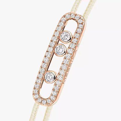 [⭐Reverie Jewels]Messika Care(s) pink cord pavé bracelet