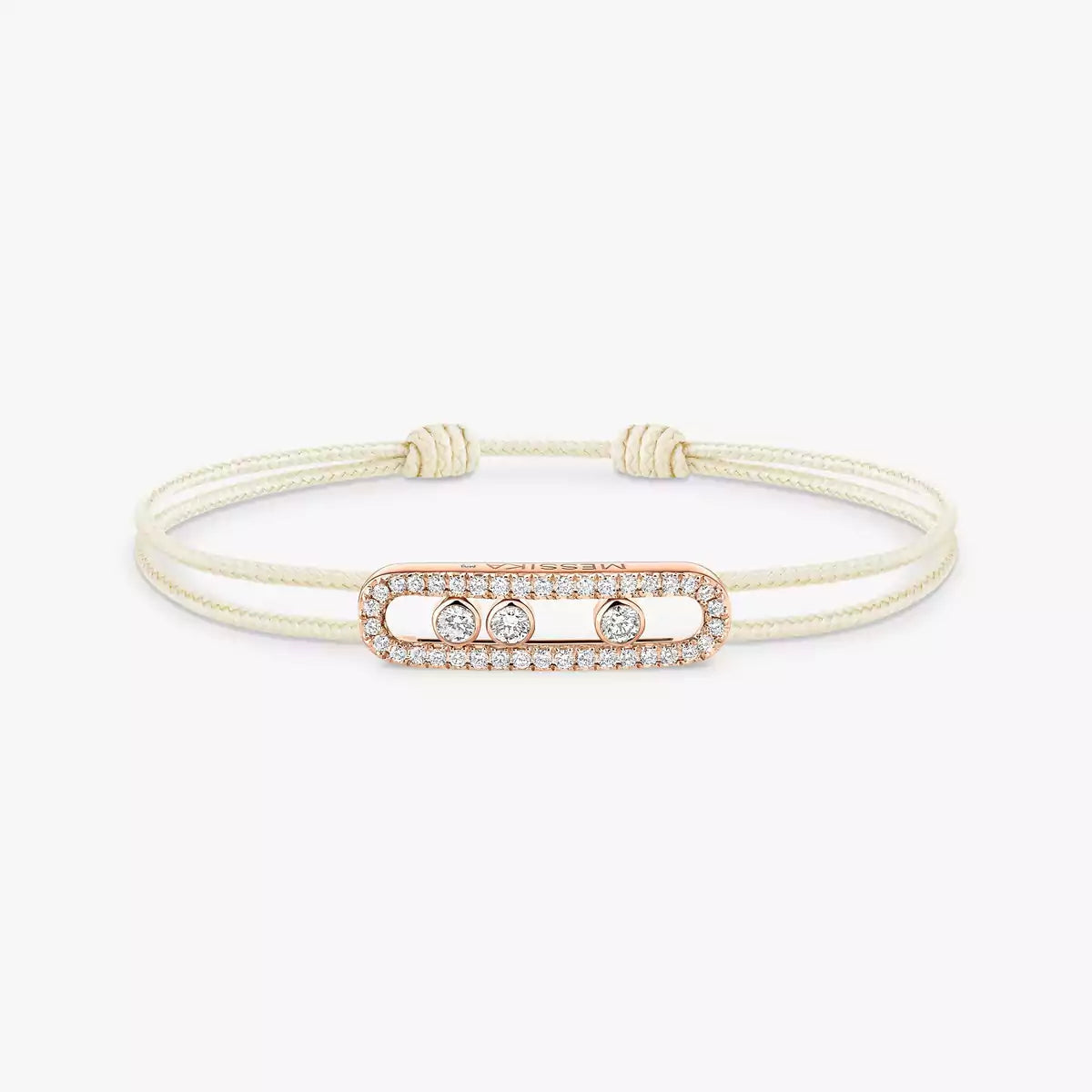 [⭐Reverie Jewels]Messika Care(s) pink cord pavé bracelet