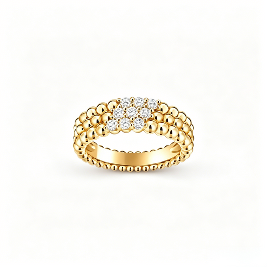 [⭐Reverie Jewels] THREE-ROW DIAMOND RING