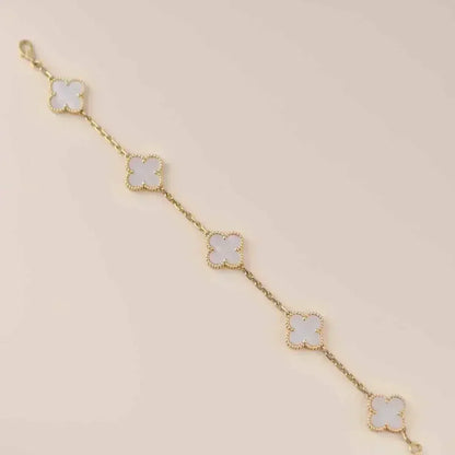 [⭐Reverie Jewels]CLOVER WHITE PEARL MOP 5 MOTIF BRACELET COLLECTION
