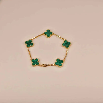 [⭐Reverie Jewels] CLOVER 5 MOTIF MALACHITE BRACELET COLLECTION