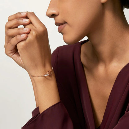 [⭐Reverie Jewels]LOVE DOUBLE RING HALF DIAMOND BRACELET