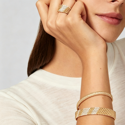 [⭐Reverie Jewels]  FIVE-ROW DIAMOND BRACELET
