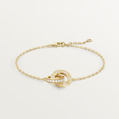 [⭐Reverie Jewels]LOVE DOUBLE RING FULL DIAMOND BRACELET
