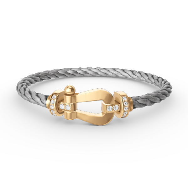 [⭐Reverie Jewels]FORCE LARGE HORSESHOE HALF DIAMOND BRACELET GOLD