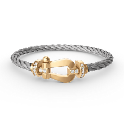 [⭐Reverie Jewels]FORCE LARGE HORSESHOE HALF DIAMOND BRACELET GOLD