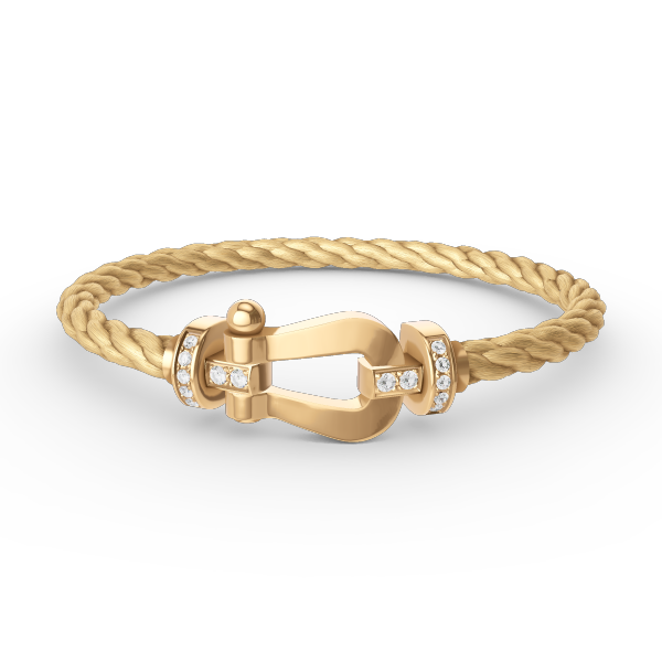 [⭐Reverie Jewels]FORCE LARGE HORSESHOE HALF DIAMOND BRACELET GOLD