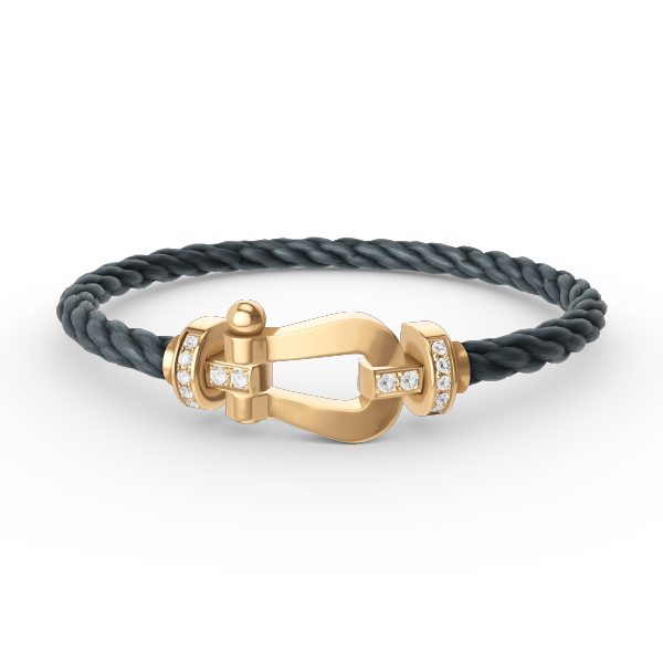 [⭐Reverie Jewels]FORCE LARGE HORSESHOE HALF DIAMOND BRACELET GOLD