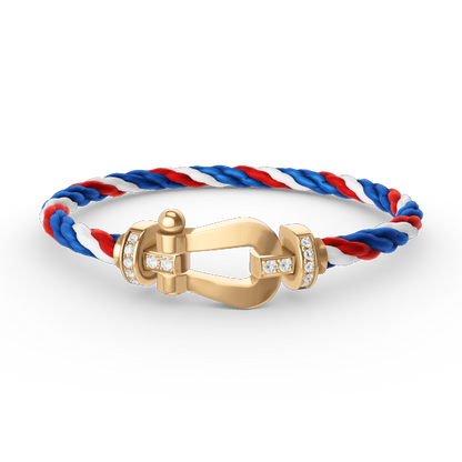 [⭐Reverie Jewels]FORCE LARGE HORSESHOE HALF DIAMOND BRACELET GOLD