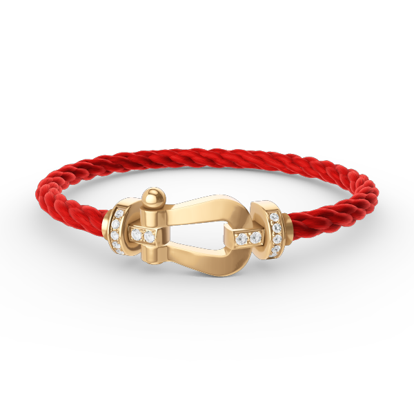 [⭐Reverie Jewels]FORCE LARGE HORSESHOE HALF DIAMOND BRACELET GOLD