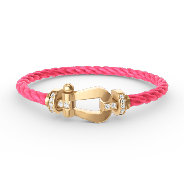 [⭐Reverie Jewels]FORCE LARGE HORSESHOE HALF DIAMOND BRACELET GOLD