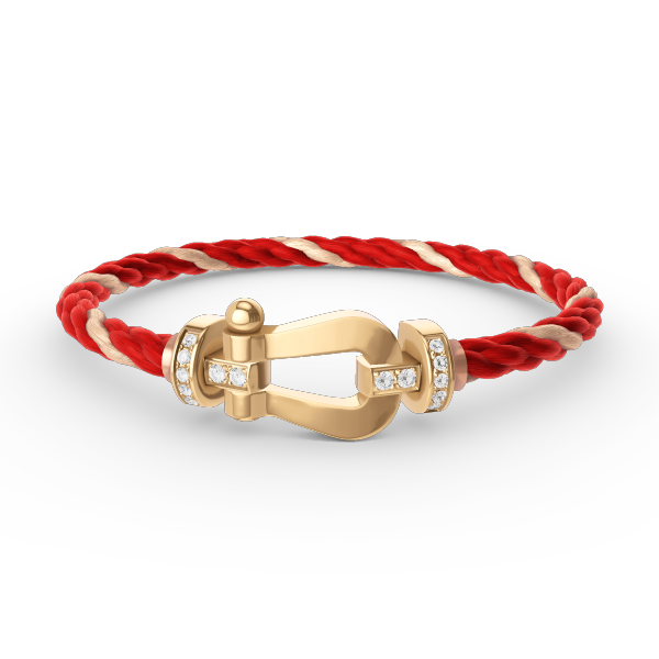 [⭐Reverie Jewels]FORCE LARGE HORSESHOE HALF DIAMOND BRACELET GOLD
