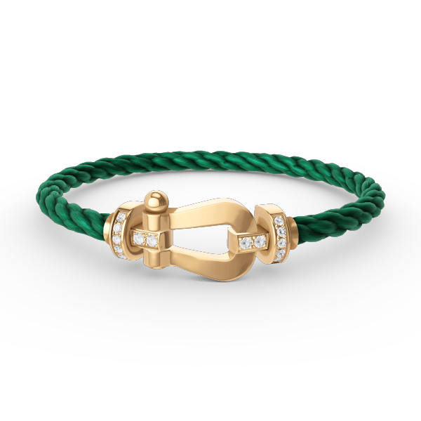 [⭐Reverie Jewels]FORCE LARGE HORSESHOE HALF DIAMOND BRACELET GOLD
