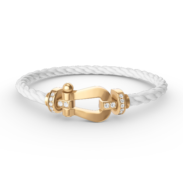 [⭐Reverie Jewels]FORCE LARGE HORSESHOE HALF DIAMOND BRACELET GOLD