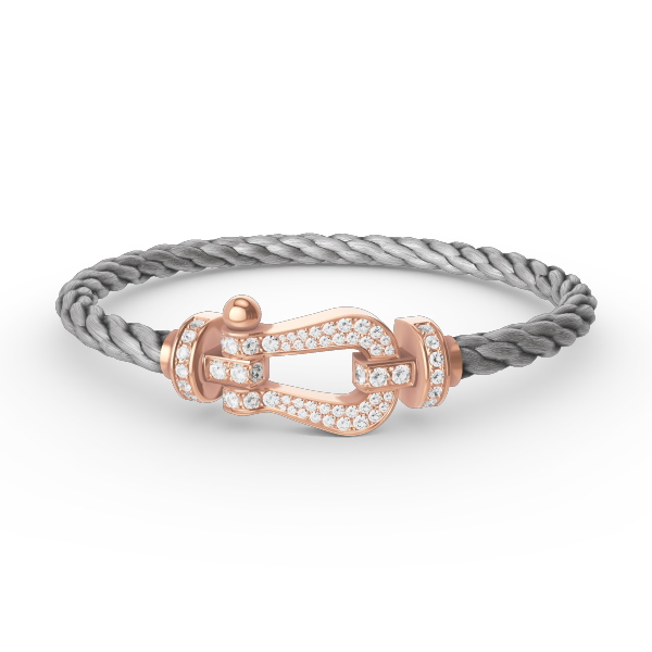 [⭐Reverie Jewels]FORCE LARGE HORSESHOE FULL DIAMOND BRACELET ROSE GOLD