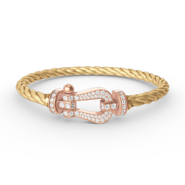 [⭐Reverie Jewels]FORCE LARGE HORSESHOE FULL DIAMOND BRACELET ROSE GOLD