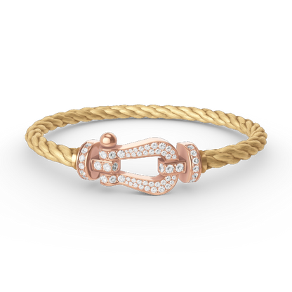 [⭐Reverie Jewels]FORCE LARGE HORSESHOE FULL DIAMOND BRACELET ROSE GOLD