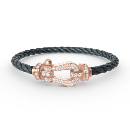 [⭐Reverie Jewels]FORCE LARGE HORSESHOE FULL DIAMOND BRACELET ROSE GOLD