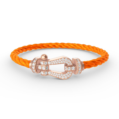 [⭐Reverie Jewels]FORCE LARGE HORSESHOE FULL DIAMOND BRACELET ROSE GOLD