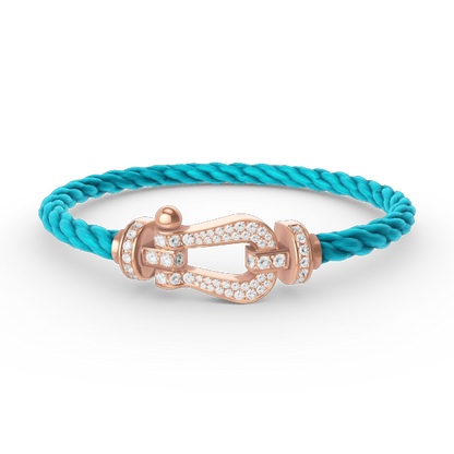 [⭐Reverie Jewels]FORCE LARGE HORSESHOE FULL DIAMOND BRACELET ROSE GOLD
