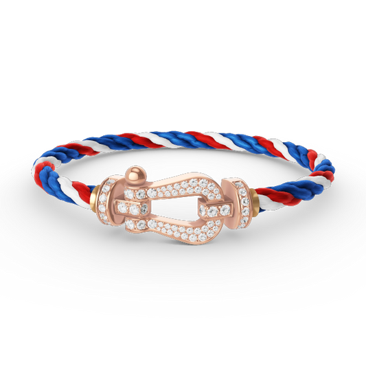[⭐Reverie Jewels]FORCE LARGE HORSESHOE FULL DIAMOND BRACELET ROSE GOLD
