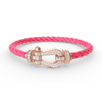 [⭐Reverie Jewels]FORCE LARGE HORSESHOE FULL DIAMOND BRACELET ROSE GOLD