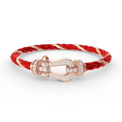 [⭐Reverie Jewels]FORCE LARGE HORSESHOE FULL DIAMOND BRACELET ROSE GOLD