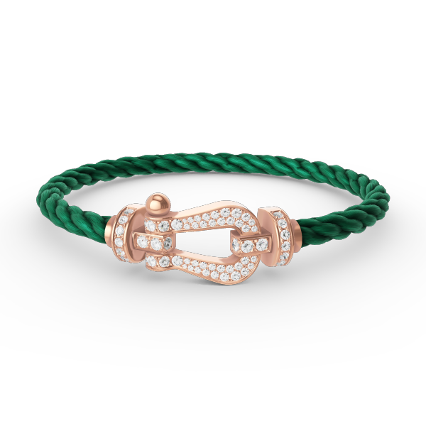 [⭐Reverie Jewels]FORCE LARGE HORSESHOE FULL DIAMOND BRACELET ROSE GOLD