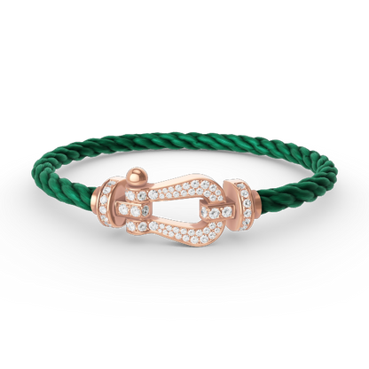 [⭐Reverie Jewels]FORCE LARGE HORSESHOE FULL DIAMOND BRACELET ROSE GOLD