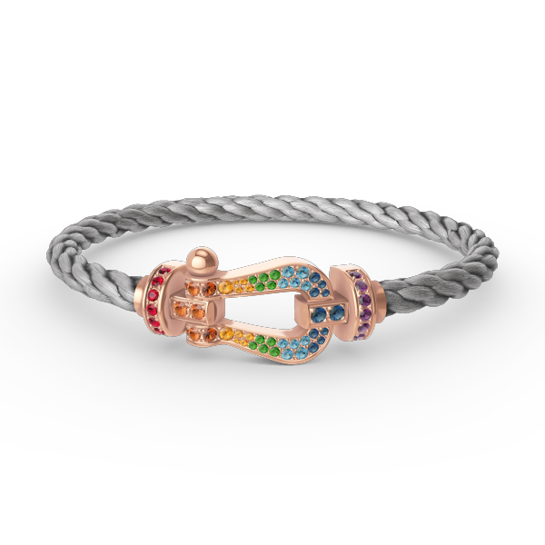 [⭐Reverie Jewels]FORCE LARGE HORSESHOE  COLORED DIAMOND BRACELET ROSE GOLD