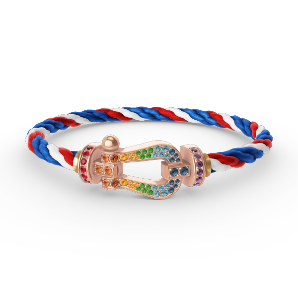 [⭐Reverie Jewels]FORCE LARGE HORSESHOE  COLORED DIAMOND BRACELET ROSE GOLD