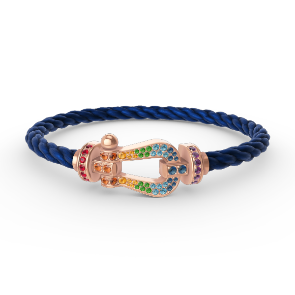 [⭐Reverie Jewels]FORCE LARGE HORSESHOE  COLORED DIAMOND BRACELET ROSE GOLD