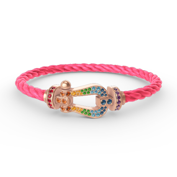 [⭐Reverie Jewels]FORCE LARGE HORSESHOE  COLORED DIAMOND BRACELET ROSE GOLD