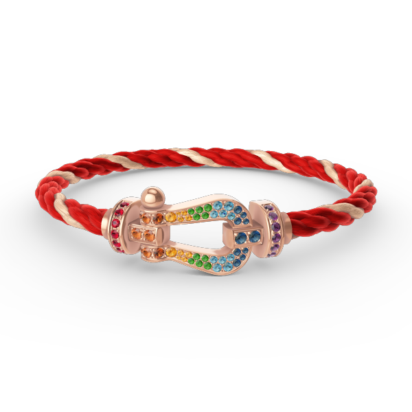 [⭐Reverie Jewels]FORCE LARGE HORSESHOE  COLORED DIAMOND BRACELET ROSE GOLD