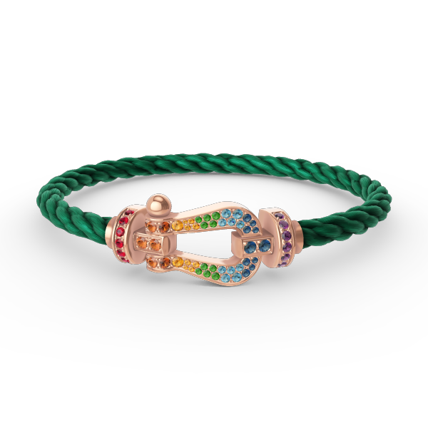 [⭐Reverie Jewels]FORCE LARGE HORSESHOE  COLORED DIAMOND BRACELET ROSE GOLD