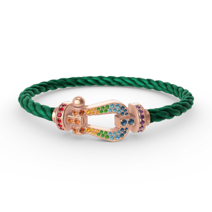 [⭐Reverie Jewels]FORCE LARGE HORSESHOE  COLORED DIAMOND BRACELET ROSE GOLD