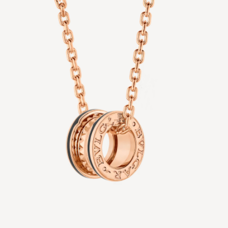 [⭐Reverie Jewels]ZERO 1 ROCK PEDANT PINK GOLD BLACK NECKLACE