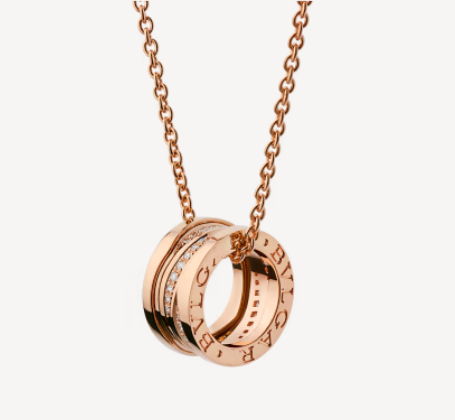 [⭐Reverie Jewels]ZERO 1 PINK GOLD DIAMOND NECKLACE