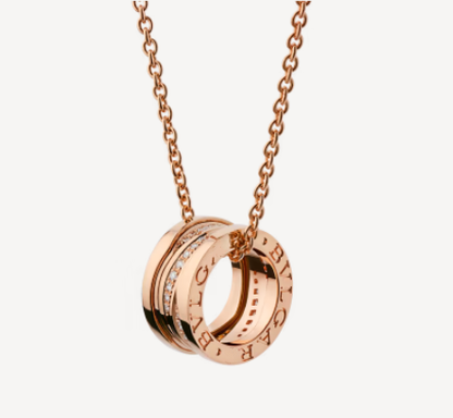 [⭐Reverie Jewels]ZERO 1 PINK GOLD DIAMOND NECKLACE
