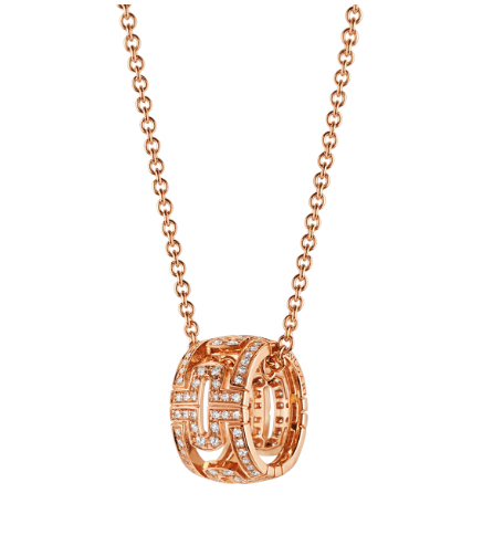 [⭐Reverie Jewels]PARENTESI NECKLACE PINK GOLD DIAMOND