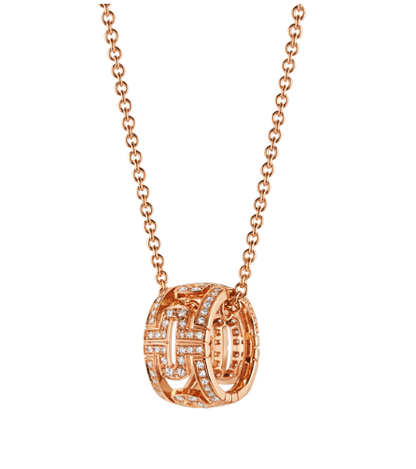 [⭐Reverie Jewels]PARENTESI NECKLACE PINK GOLD DIAMOND