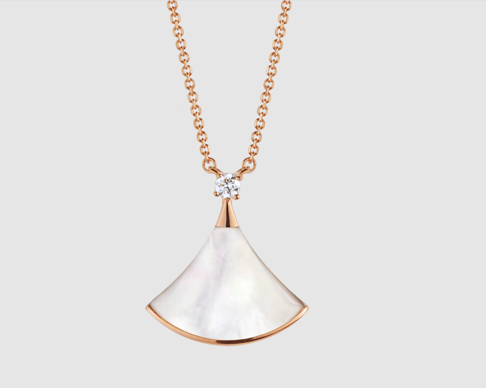 [⭐Reverie Jewels]DREAM NECKLACE WHITE MOP PINK GOLD 1 DIAMOND