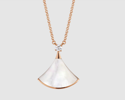 [⭐Reverie Jewels]DREAM NECKLACE WHITE MOP PINK GOLD 1 DIAMOND