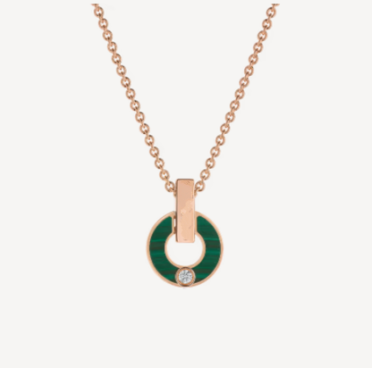 [⭐Reverie Jewels]GARI NECKLACE PINK GOLD MALACHITE