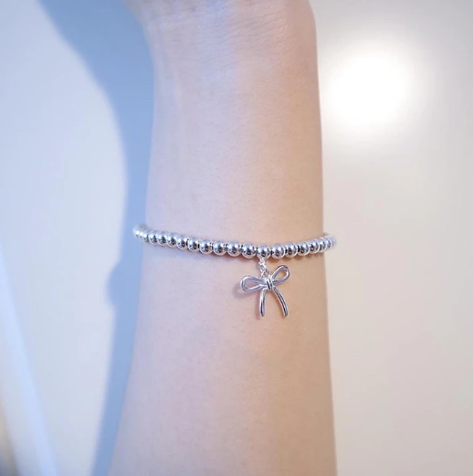 [Reverie Jewels]STERLING SILVER BOW BEAD BRACELET
